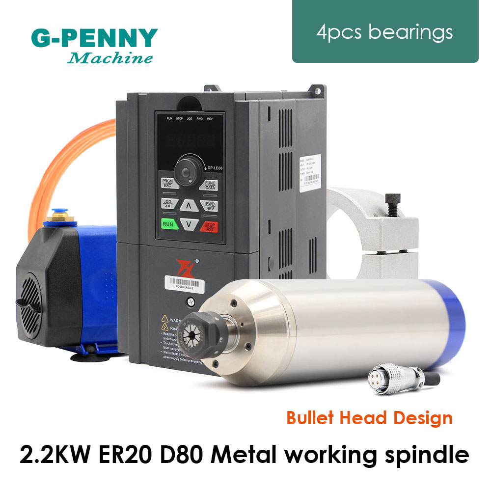 2,2 kW ER20 D80 Metallspindel, – 2.2Kw Water Cooled Spindle Kit Vfd Bewertung und Preis